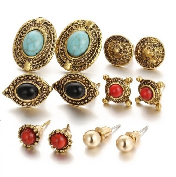 Bundle of 6 Southwest Style Earrings. - Picture 1 of 3